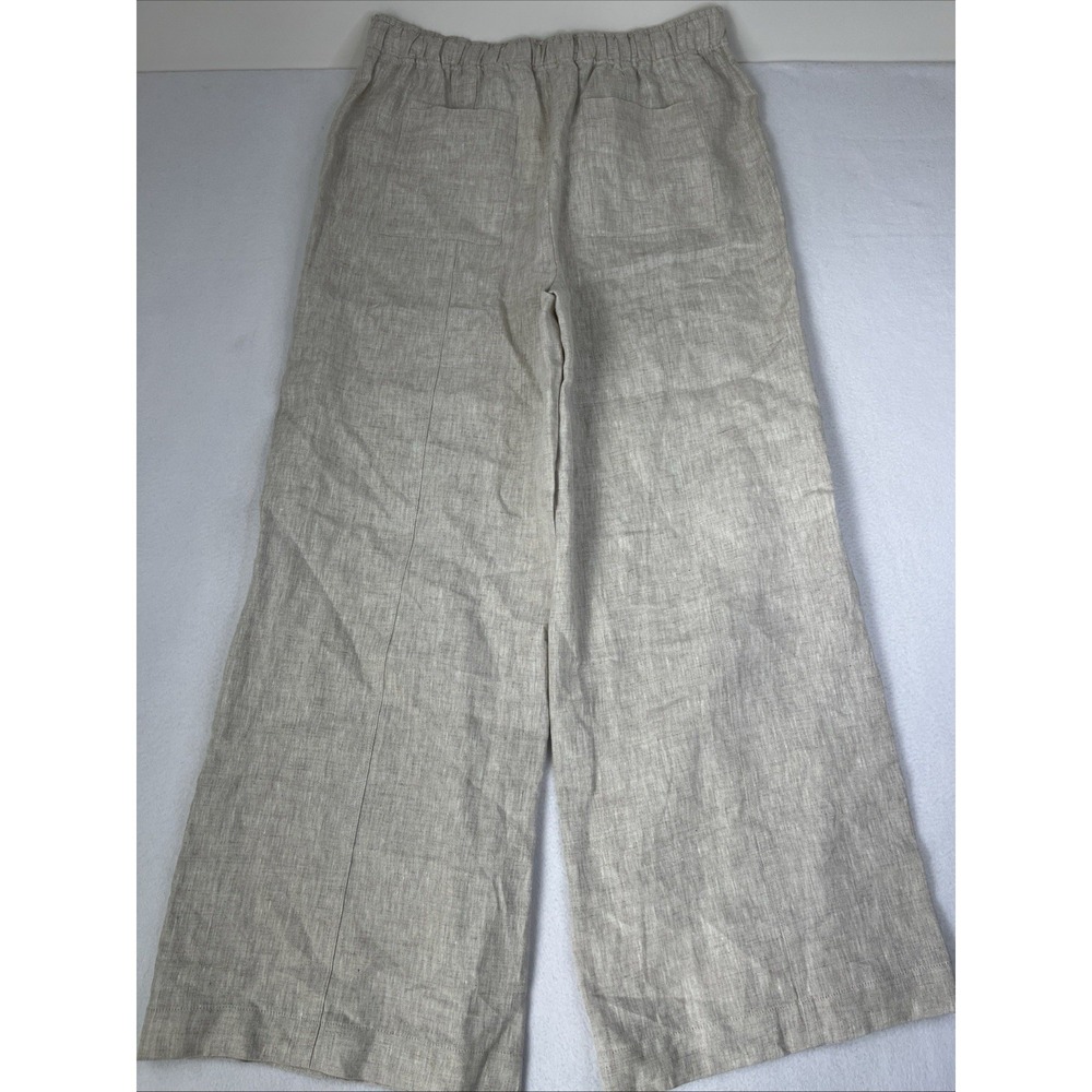 New Reformation Declan Linen Wide Leg Pants Oatmeal Size XL Women's - Picture 2 of 7